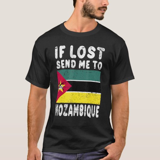 Mozambique Flag Souvenir If lost send me to Mozam T-Shirt (Vorderseite)
