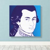 Mozart auf Leinwand - Cartoon Style, blau/weiß (Insitu (Holzboden))