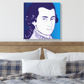 Mozart auf Leinwand - Cartoon Style, blau/weiß (Insitu (Schlafzimmer))