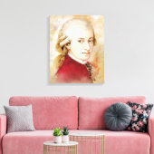 Mozart auf Leinwand - Wasserfarbstil (Insitu (Wohnzimmer))