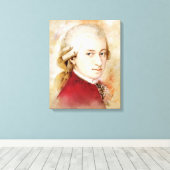 Mozart auf Leinwand - Wasserfarbstil (Insitu (Holzboden))
