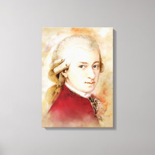 Mozart auf Leinwand - Wasserfarbstil
