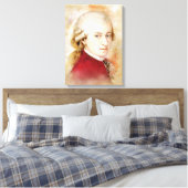 Mozart auf Leinwand - Wasserfarbstil (Insitu (Schlafzimmer))