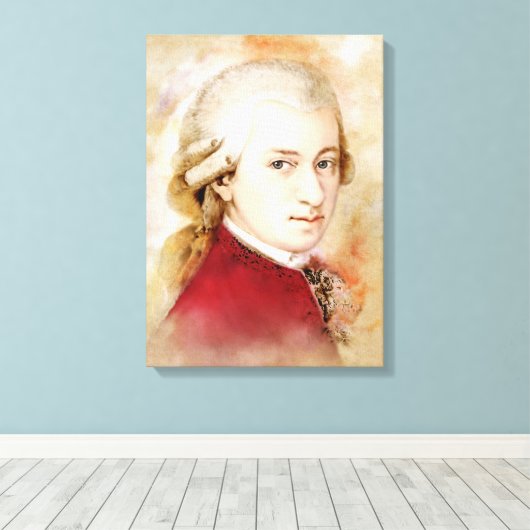Mozart auf Leinwand - Wasserfarbstil (Insitu (Holzboden))