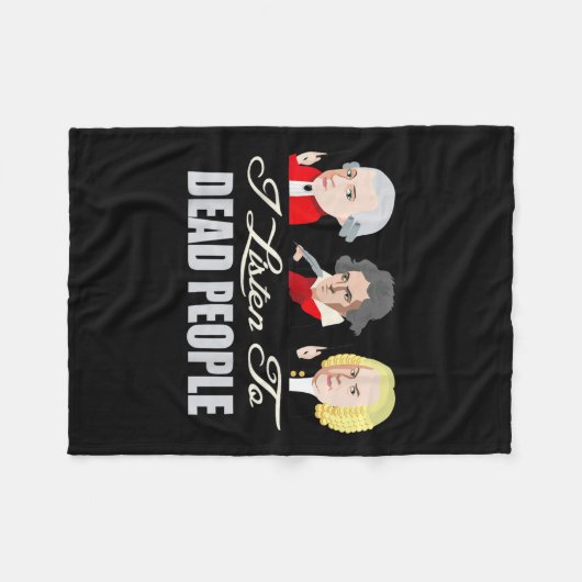 Mozart Bach Biene hört Toten Fleecedecke (Vorderseite (Horizontal))