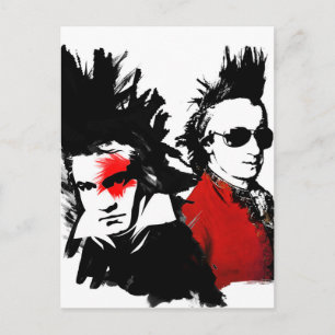 Mozart Beethoven Punk Postkarte