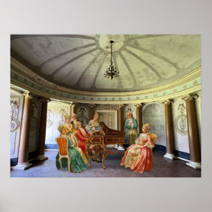 Mozart beim Spielen des Cembalos Poster