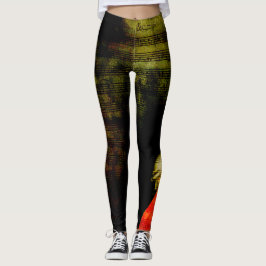 Mozart-Blattmusik und Porträt-Leggings Leggings