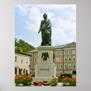 Mozart-Denkmal in Salzburg, Österreich Poster