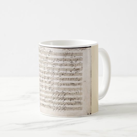 Mozart handgeschriebene Anmerkungs-kreative Kaffeetasse (VorderseiteRechts)
