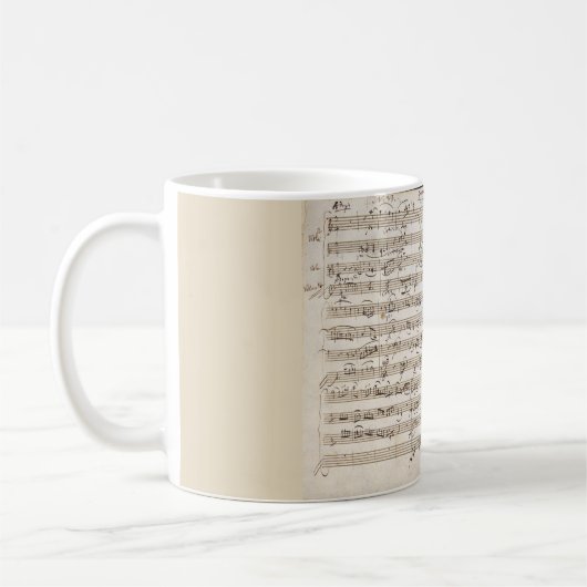 Mozart handgeschriebene Anmerkungs-kreative Kaffeetasse (Links)