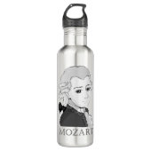 Mozart im Chibi Style Edelstahlflasche (Vorderseite)