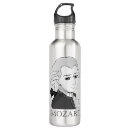Mozart im Chibi Style Edelstahlflasche