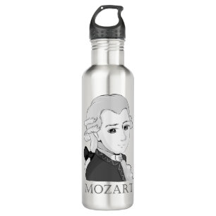 Mozart im Chibi Style Edelstahlflasche