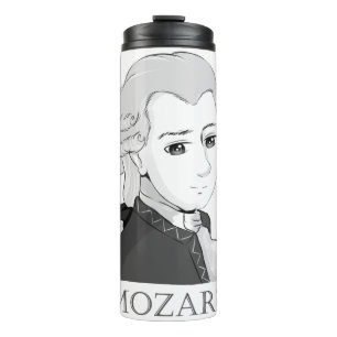 Mozart im Chibi Style Thermosbecher