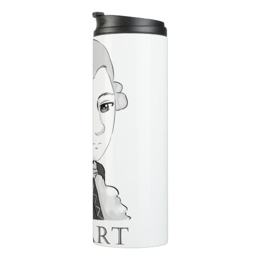 Mozart im Chibi Style Thermosbecher (Nach rechts gedreht)