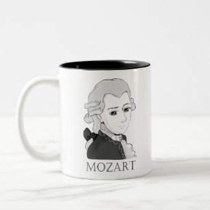 Mozart im Chibi Style Zweifarbige Tasse