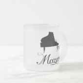 Mozart-Klavier-Geschenk-mattierter Trinkbehälter Mattglastasse (VorderseiteRechts)