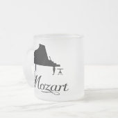 Mozart-Klavier-Geschenk-mattierter Trinkbehälter Mattglastasse (Vorderseite Links)