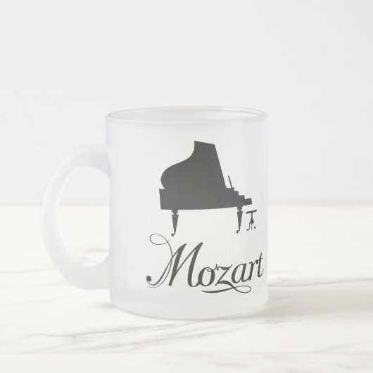 Mozart-Klavier-Geschenk-mattierter Trinkbehälter Mattglastasse (Links)