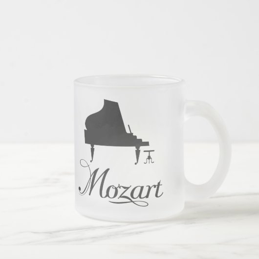 Mozart-Klavier-Geschenk-mattierter Trinkbehälter Mattglastasse (Rechts)