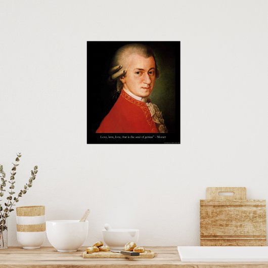 Mozart "Liebe Liebe Liebe" Zitat-Poster Poster (Küche)