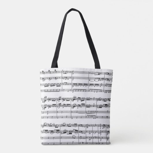 Mozart Musik liebt Schwarz und Weiß Tasche (Rückseite)