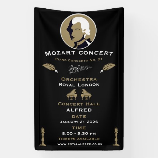 Mozart Musikkonzert Banner (Vertikal)