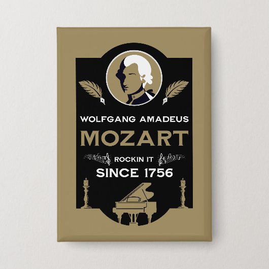 Mozart Musikliebhaber-Geschenk Button (Vorderseite)