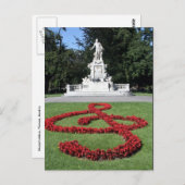 Mozart-Musikstatue Postkarte (Vorne/Hinten)