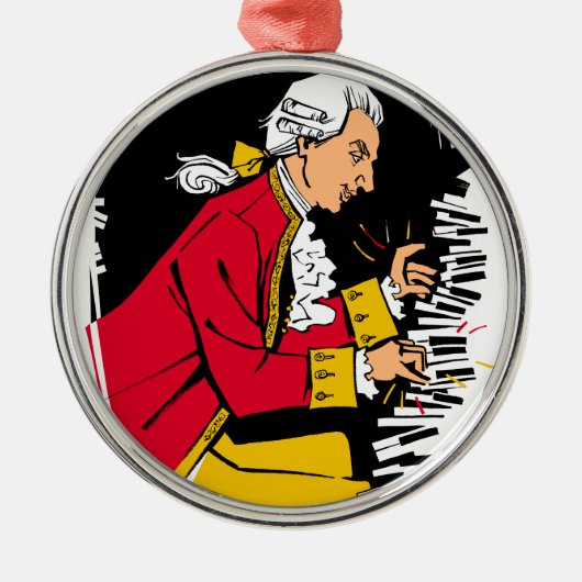 Mozart Ornament Aus Metall (Vorne)