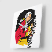 Mozart plays piano quadratische wanduhr (Winkel)