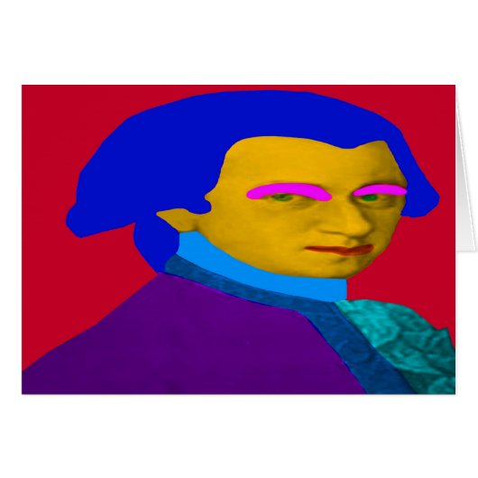 Mozart pop Art Greeting Card (Vorderseite (Horizontal))