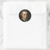 Mozart Portrait Runder Aufkleber (Tasche)