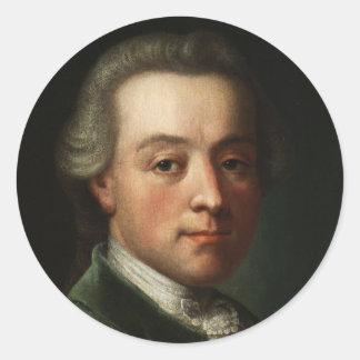 Mozart Portrait Runder Aufkleber