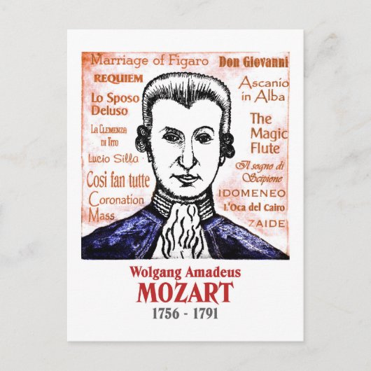 Mozart Postkarte (Vorderseite)