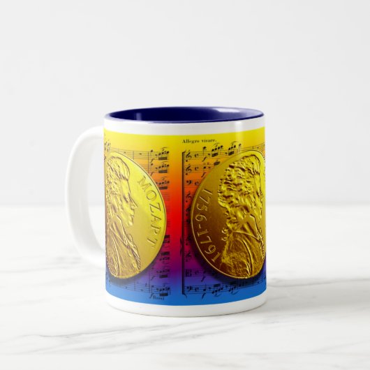 MOZART-REGENBOGEN-MEDAILLON-TASSE ZWEIFARBIGE TASSE (Vorderseite Links)