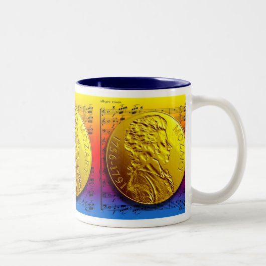 MOZART-REGENBOGEN-MEDAILLON-TASSE ZWEIFARBIGE TASSE (Rechts)