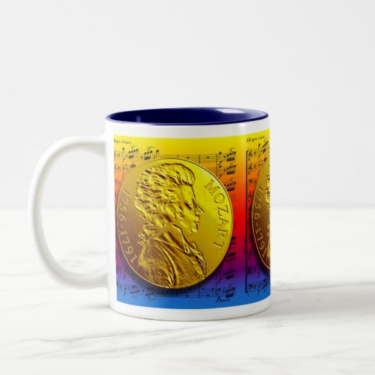 MOZART-REGENBOGEN-MEDAILLON-TASSE ZWEIFARBIGE TASSE (Links)