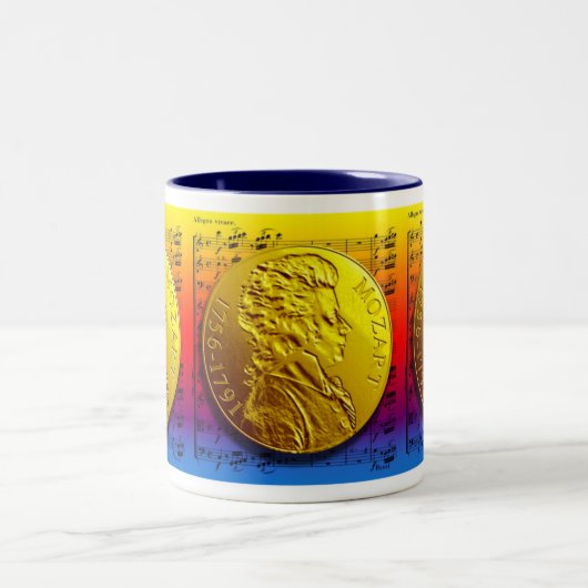MOZART-REGENBOGEN-MEDAILLON-TASSE ZWEIFARBIGE TASSE (Mittel)