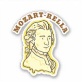 Mozart-rella Funny Music Cheese Pun Die Cut Aufkleber (Vorderseite)