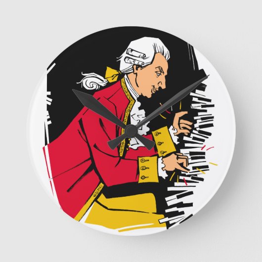 Mozart Runde Wanduhr (Vorderseite)