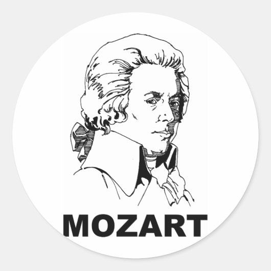 Mozart Runder Aufkleber (Vorderseite)