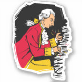 Mozart spielt Klavier Aufkleber (Vorderseite)