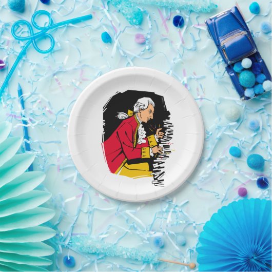 Mozart spielt Klavier Pappteller (Party)