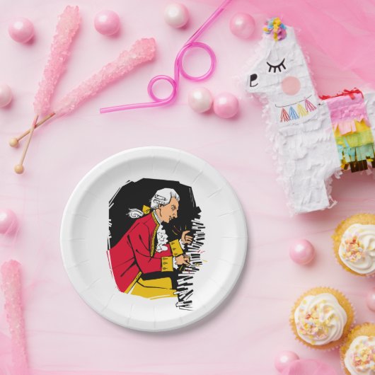 Mozart spielt Klavier Pappteller (Party)