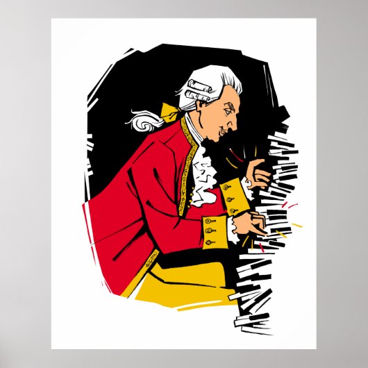 Mozart spielt Klavier Poster (Vorne)