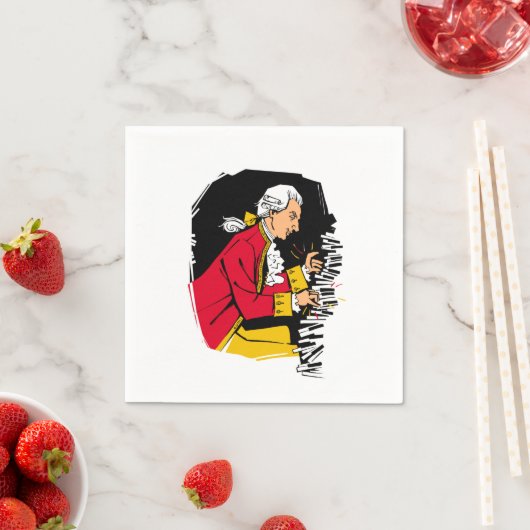 Mozart spielt Klavier Serviette (Beispiel)