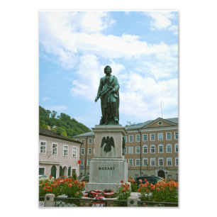 Mozart-Statue in Salzburg Fotodruck