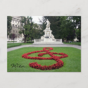 Mozart statue wien postkarte